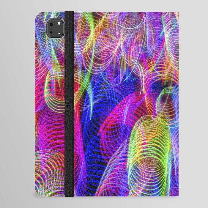 Neon Spirals iPad Folio Case