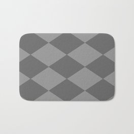 Grey Rhombus Bath Mat | Pattern, Digital, Abstract, Black and White 