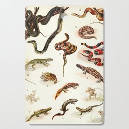 Adolphe Millot - Batraciens et reptiles - French vintage zoology poster Cutting Board