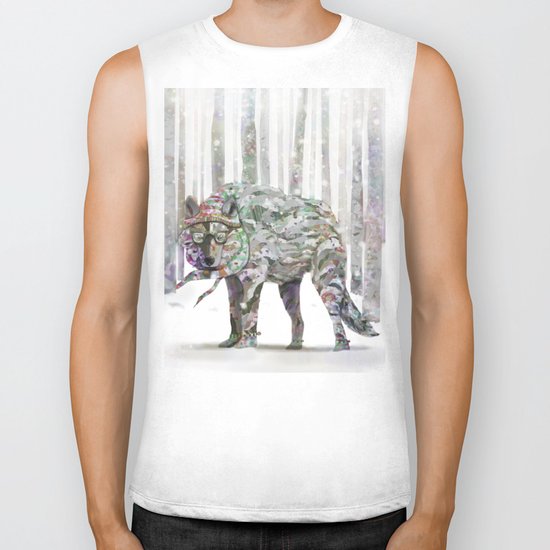 Winter Wonder Dog Biker Tank