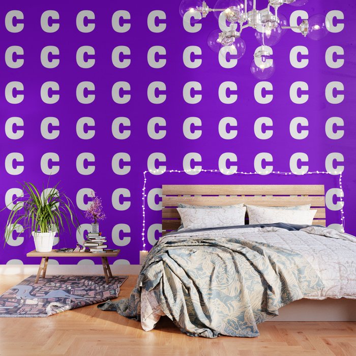 C (White & Violet Letter) Wallpaper