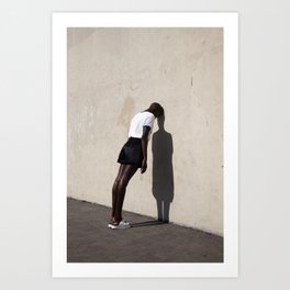 Leaning Art Print | Other, Vintage, Curated, Wall, White, Minimalism, People, Silhouette, Pop Art, Digital 