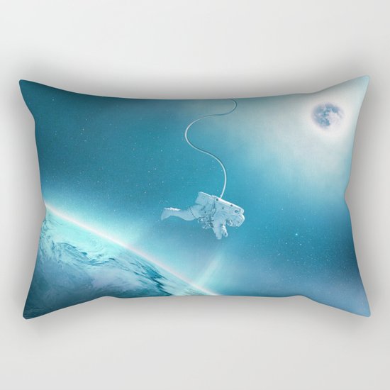 Astronaut Floating in Space Rectangular Pillow
