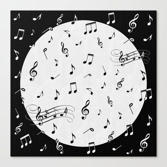 Music Black and White Canvas Print