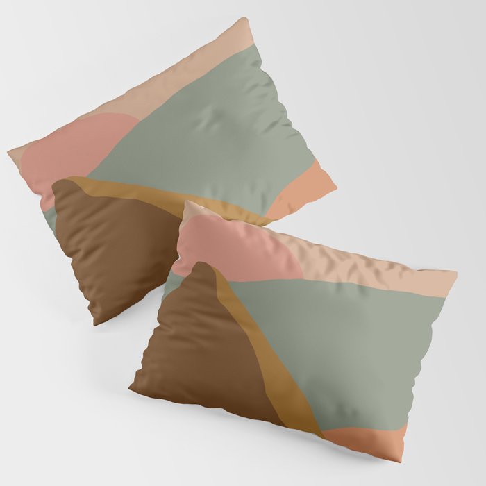 Minimalistic Bohemian Landscape in Muted Earthy Colors Pillow Sham