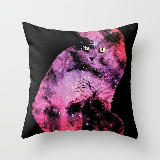 Celestial Cat - The British Shorthair & The Pelican Nebula Throw Pillow