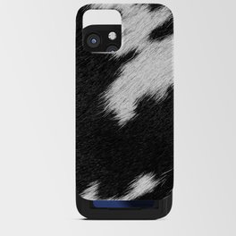 Black and White Cowhide Fur iPhone Card Case