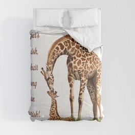Mothers Giraffe and Calf Comforter