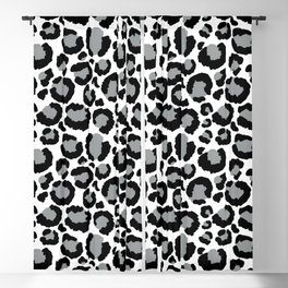 White Black & Light Gray Leopard Print Blackout Curtain