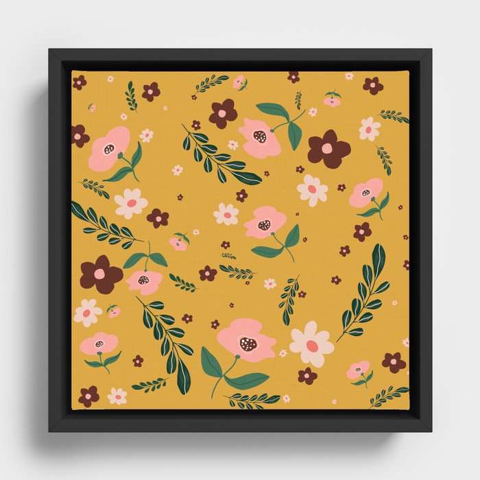 Floral Surface Pattern Design  Framed Canvas