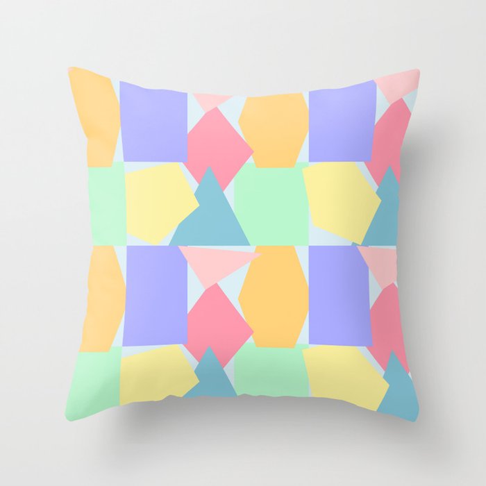 Pastel Shapes 1 Throw Pillow