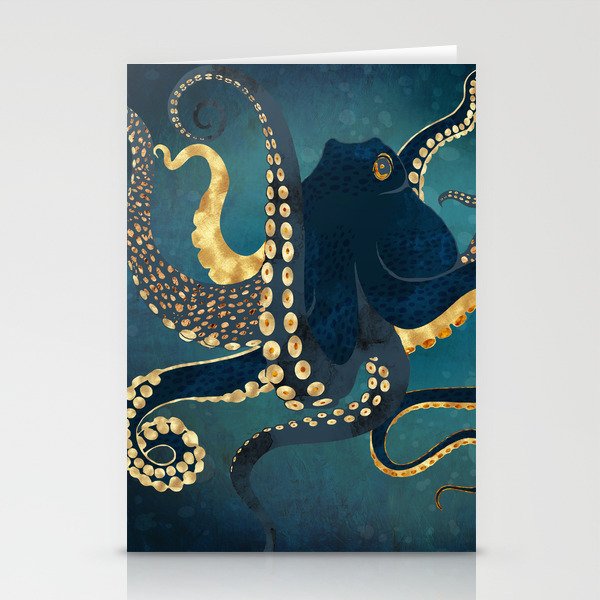 Metallic Octopus IV Stationery Cards