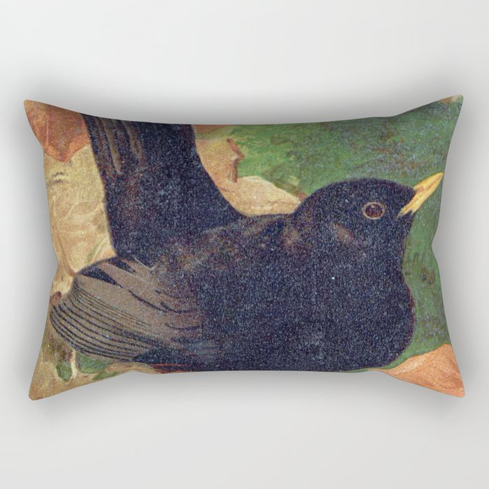 Blackbird - Léo-Paul Robert 1880 Merle Noir Rectangular Pillow
