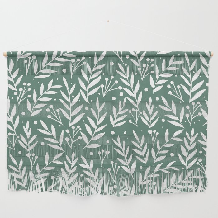 Festive branches - sage green Wall Hanging