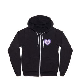 Retro Hearts - Pastel Purple Zip Hoodie