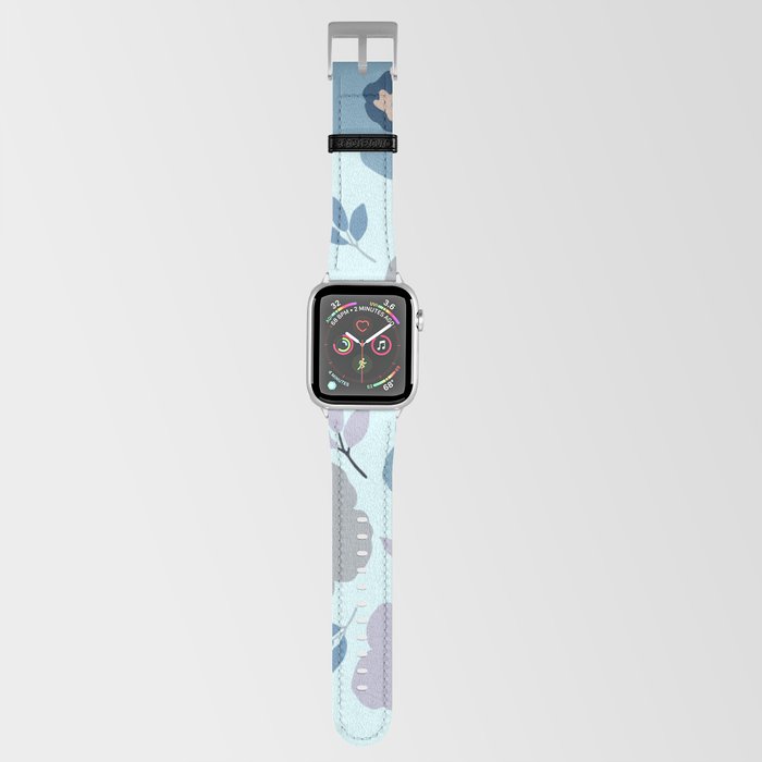 Pastel Lavender & Blue Floral Abstract Apple Watch Band