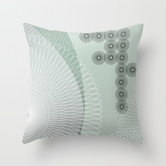 Swingtime in Green and Grey Throw Pillow