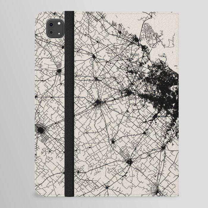 Buenos Aires, Argentica. Black and White City Map - Aesthetic iPad Folio Case