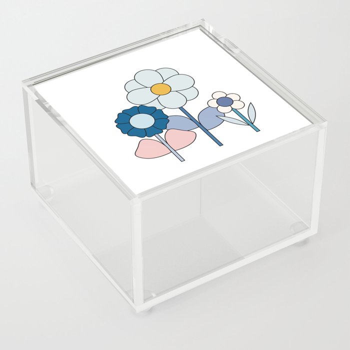 BLUE Flowers Acrylic Box