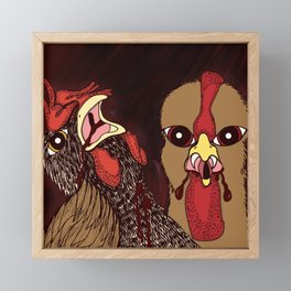 So the Rooster Fell In Love with the Hen Framed Mini Art Print
