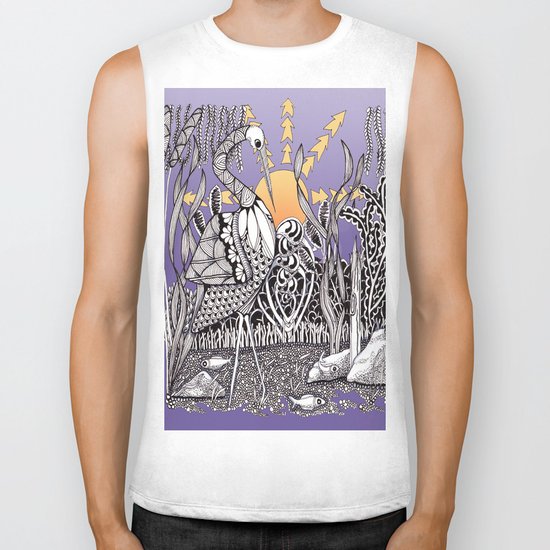 Zentangle Daylight in the Swamp Biker Tank