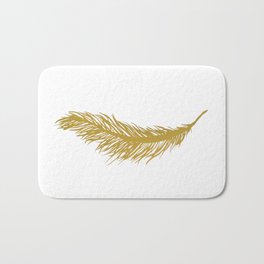 Gold Feather Bath Mat | Nature, Painting, Animal 