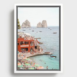 Capri Island Summer Photo | Bagni di Maria Beach Club Art Print | Italy Landscape Travel Photography Framed Canvas