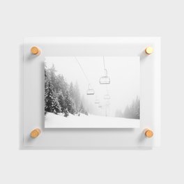 Ski Gondolas , Ski Lift Floating Acrylic Print