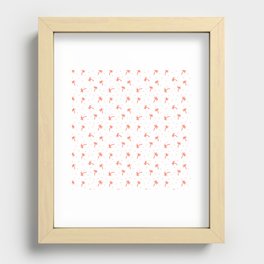 Coral Doodle Palm Tree Pattern Recessed Framed Print