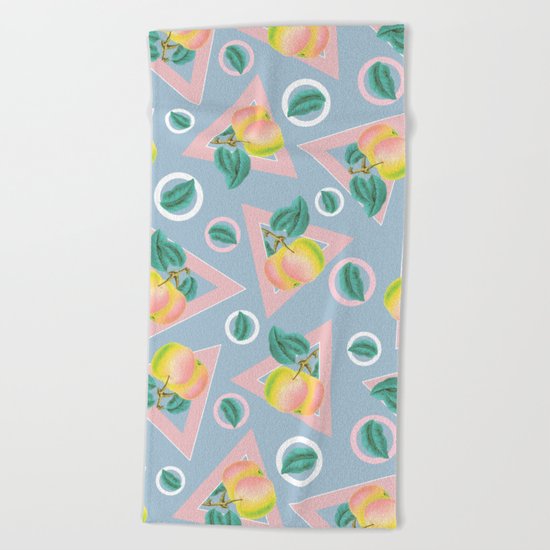 Geometric and Apple Pattern Beach Towel