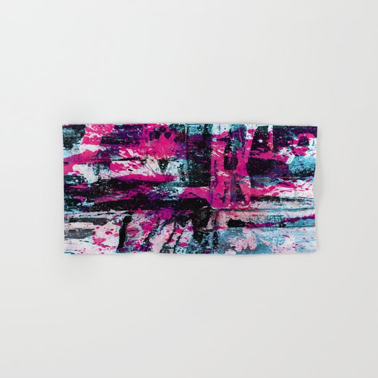 Express Yourself II - Abstract pink and blue artwork Hand & Bath Towel