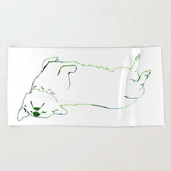 Simplistic Corgi Beach Towel