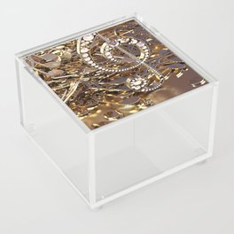 Musical treble clef and falling notes Acrylic Box