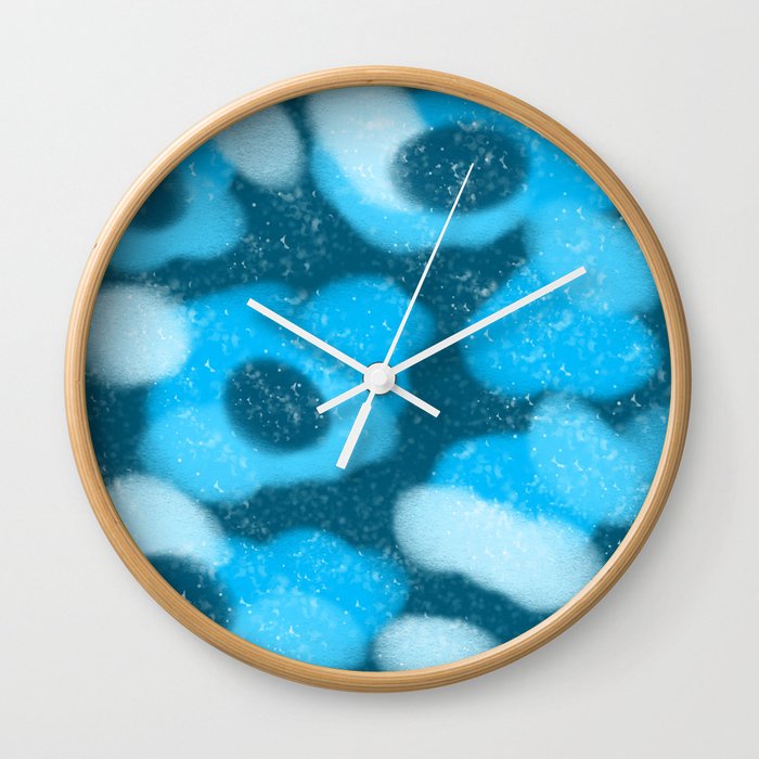 Cloudy Blue Flower Wall Clock