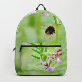 Flying bumble-bee and vetch Backpack | Bumblebee, Flying Insect, Bush Vetch, Photo, Vetch, Leaf, Flower, Summer, Garden, Wings 