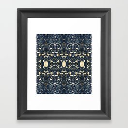 Dark Indigo Batik Framed Art Print