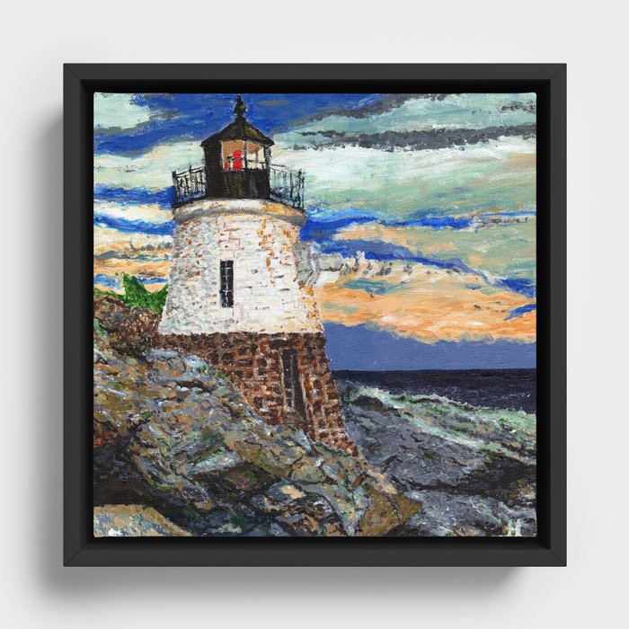 Castle Hill Lighthouse in Newport Rhode Island Framed Canvas