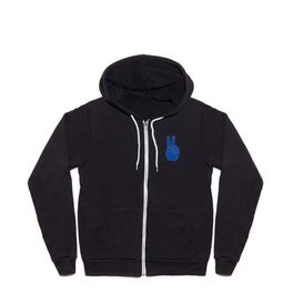 Blue Peace Out Sign Zip Hoodie