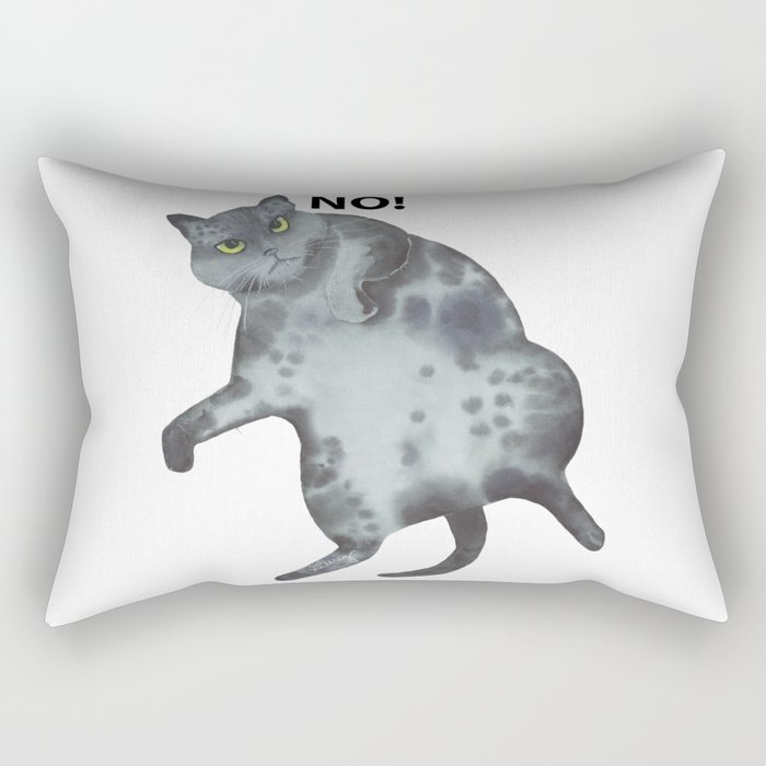 Fat Cat NO! Rectangular Pillow
