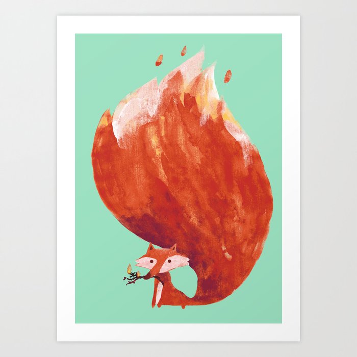 Kitsune (Fox of fire) Art Print