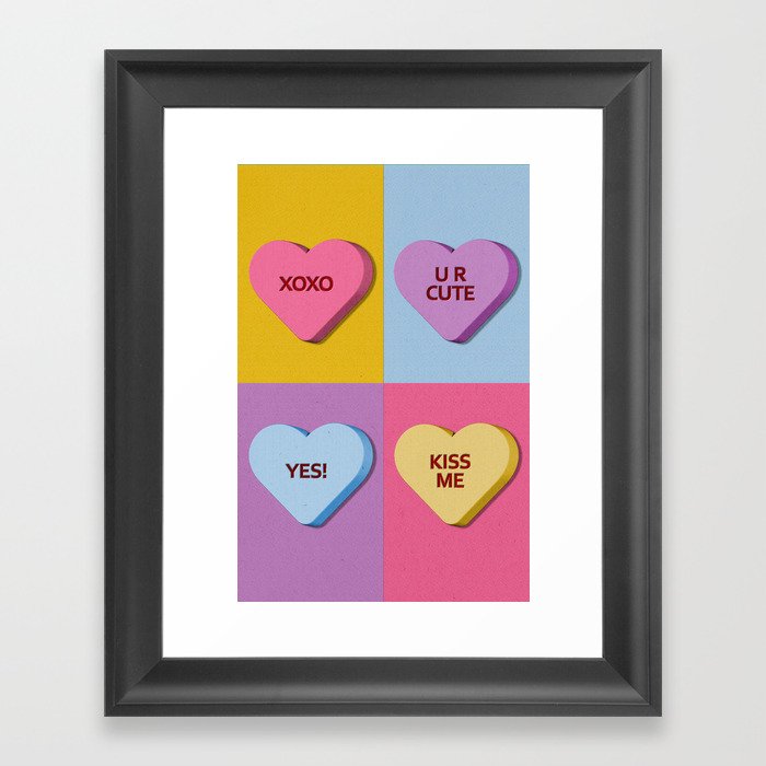 Nice Candy Heart Valentines 2 Framed Art Print