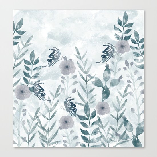 Watercolor floral garden II Canvas Print
