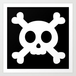Black Pirate Flag Skull Art Print