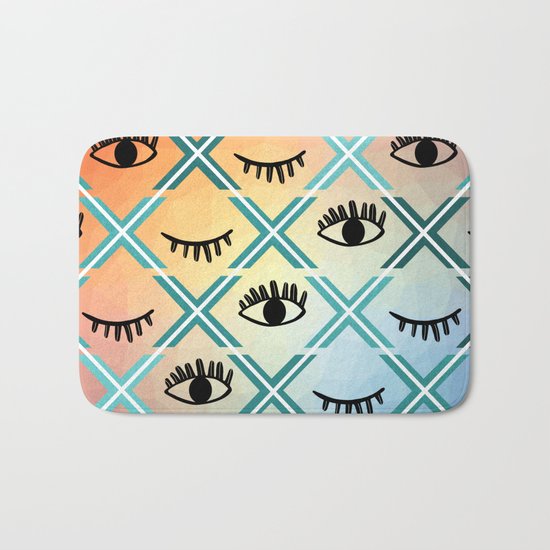 Original Colorful Eyes Design Bath Mat