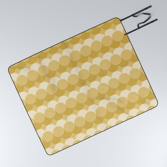 Retro Circular Pattern XLVI Picnic Blanket
