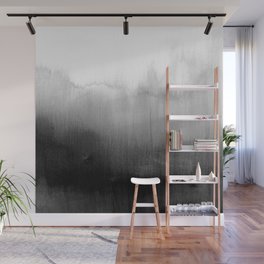 Modern Black and White Watercolor Gradient Wall Mural