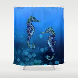 Seahorse Shower Curtains For Any, Seahorse Shower Curtain Setup