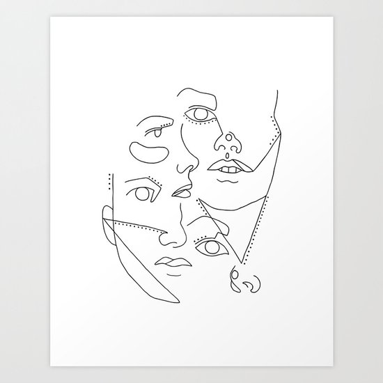Abstract Faces Art Print By Pulseofart Society6