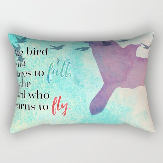 Learn To Fly Quote Rectangular Pillow