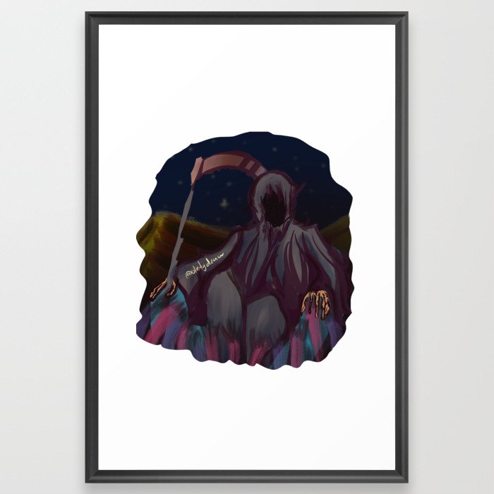 parca-death-muerte-grim reaper waiting Framed Art Print